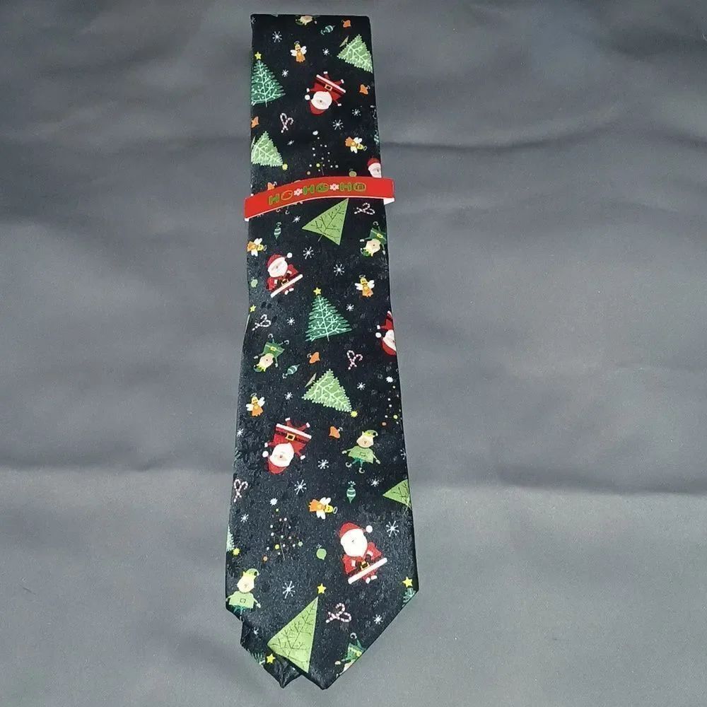 Christmas Santa Elf Christmas Tree Angel, Candy Cane tie NWT